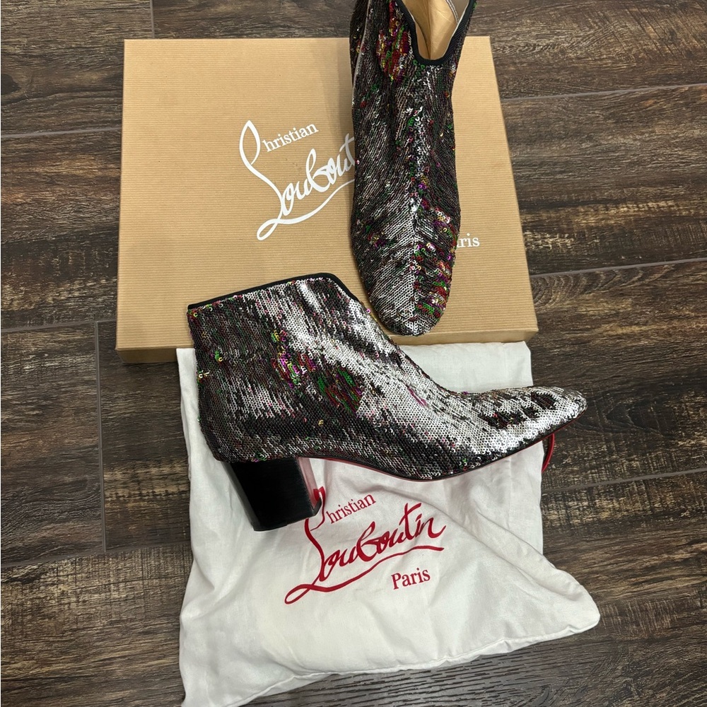 Authentic Christian Louboutin Sequin Boots